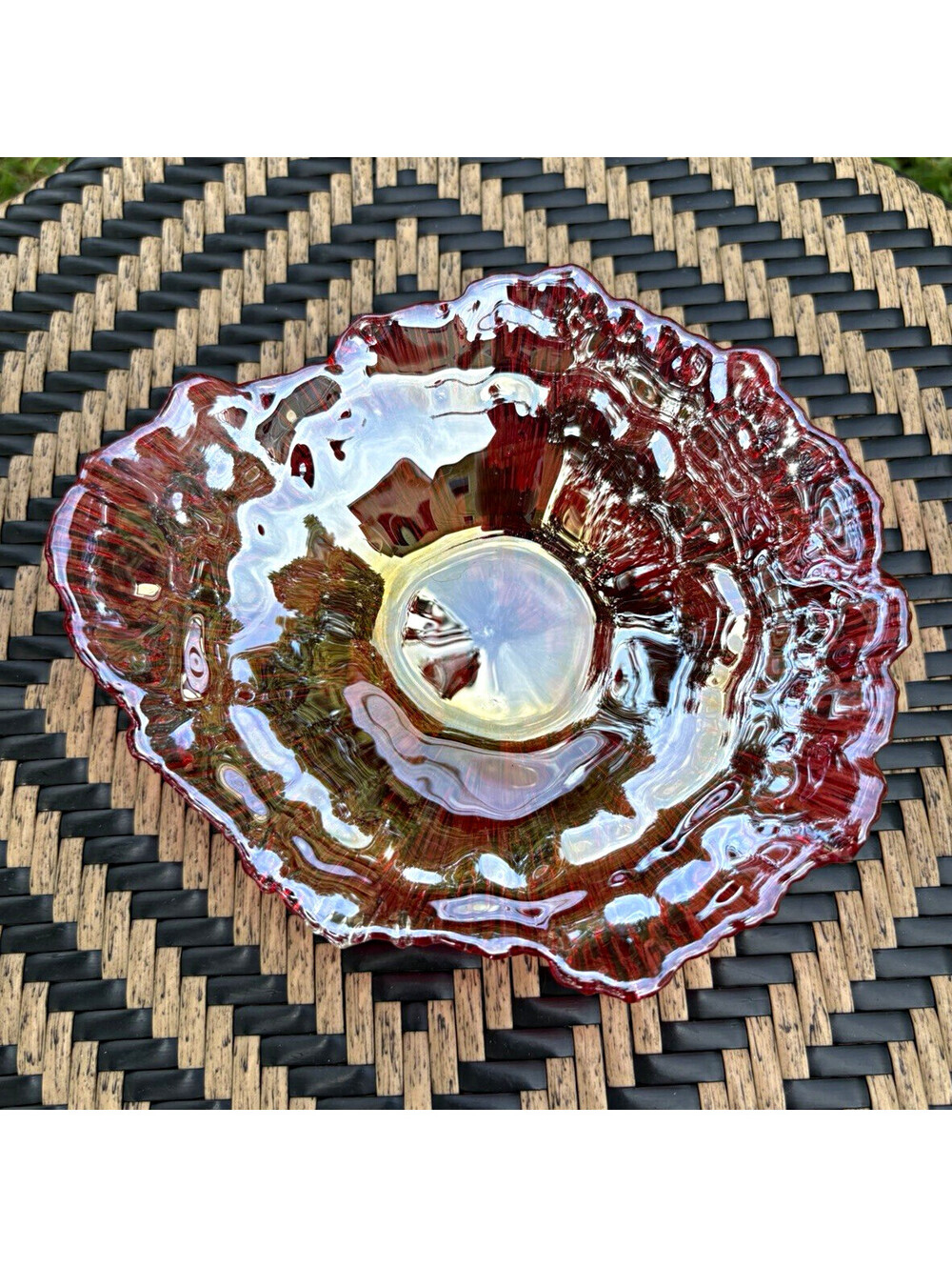 Lovely coloured iridescent oyster style dish